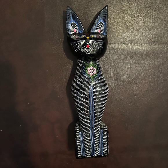 Other - Hand painted wooden cat statue